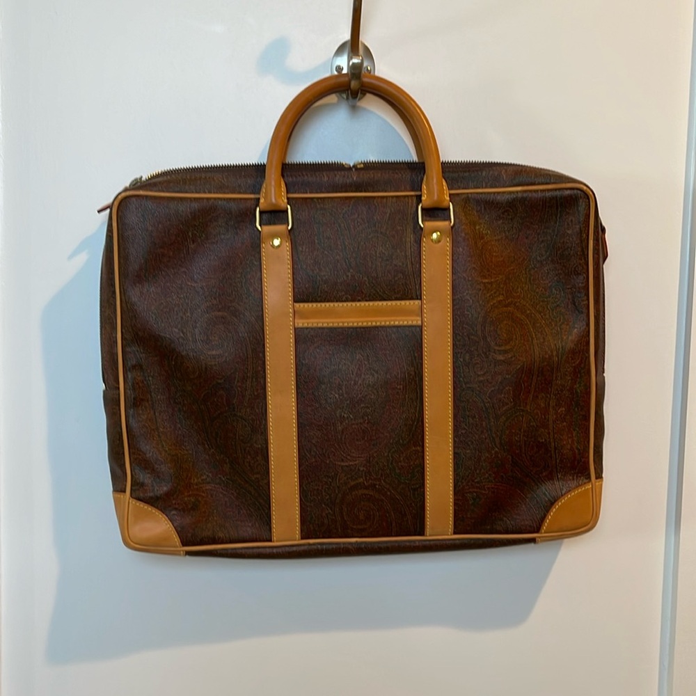 Etro Milano leather laptop/briefcase vintage 1992
